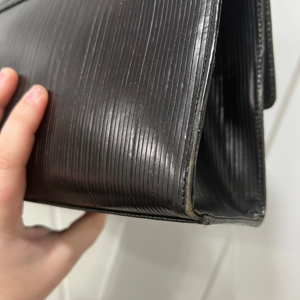 PIBRA Leather Shoulder Purse Square Structure Black Leather Italy - Picture 8 of 16